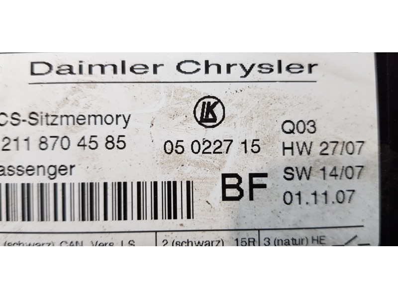 Recambio de centralita asientos para mercedes clase cls (w219) 320 cdi (219.322) referencia OEM IAM A2118704585   Recambio de centralita asientos para mercedes clase cls (w219) 320 cdi (219.322) referencia OEM IAM A2118704585