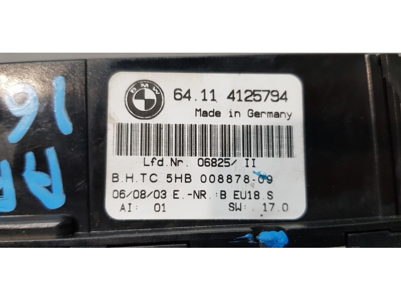 Recambio de mando climatizador para bmw serie 3 compact (e46) 318ti referencia OEM IAM 64114125794  