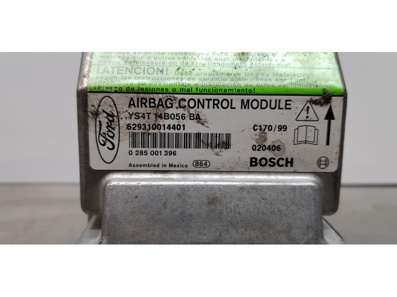 Recambio de centralita airbag para ford focus berlina (cak) trend referencia OEM IAM YS4T14B056BA 0285001396  Recambio de centralita airbag para ford focus berlina (cak) trend referencia OEM IAM YS4T14B056BA 0285001396