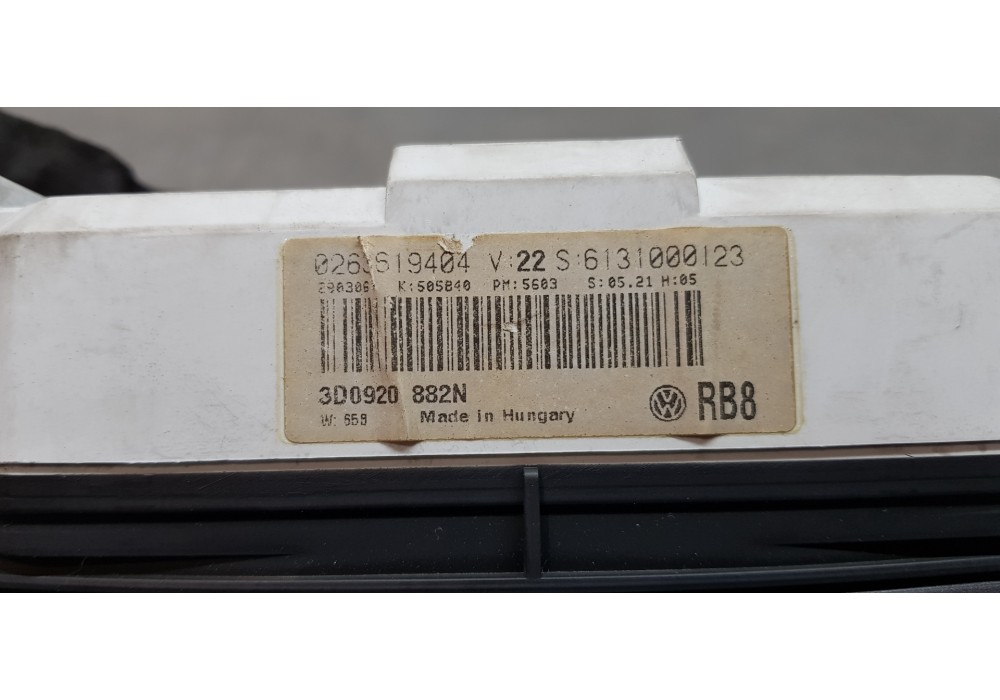 Recambio de cuadro instrumentos para volkswagen phaeton (3d2/3d8) tdi v6 4motion (4 asientos) referencia OEM IAM 3D0920882N  