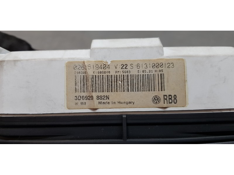 Recambio de cuadro instrumentos para volkswagen phaeton (3d2/3d8) tdi v6 4motion (4 asientos) referencia OEM IAM 3D0920882N  