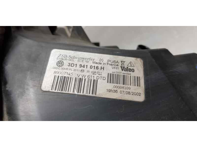 Recambio de faro derecho para volkswagen phaeton (3d2/3d8) tdi v6 4motion (4 asientos) referencia OEM IAM 3D1941016H   Recambio de faro derecho para volkswagen phaeton (3d2/3d8) tdi v6 4motion (4 asientos) referencia OEM IAM 3D1941016H
