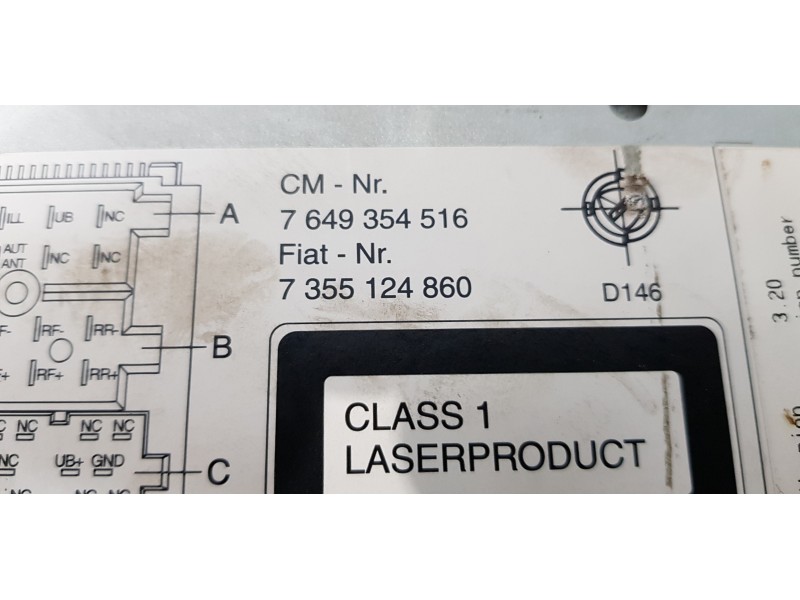 Recambio de sistema audio / radio cd para fiat doblo ii cargo (263) furgón base maxi referencia OEM IAM 7355124860  