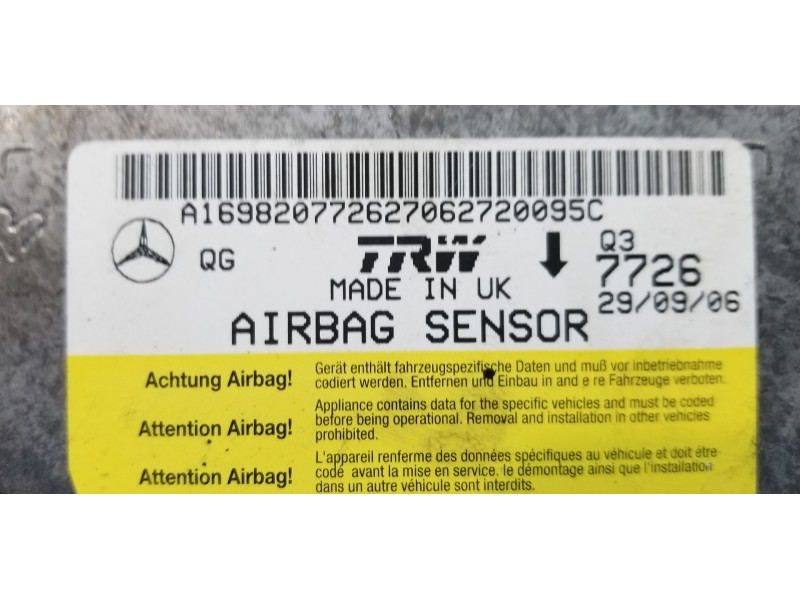 Recambio de centralita airbag para mercedes clase b (w245) 180 cdi (245.207) referencia OEM IAM A1698207726 A1698207726 