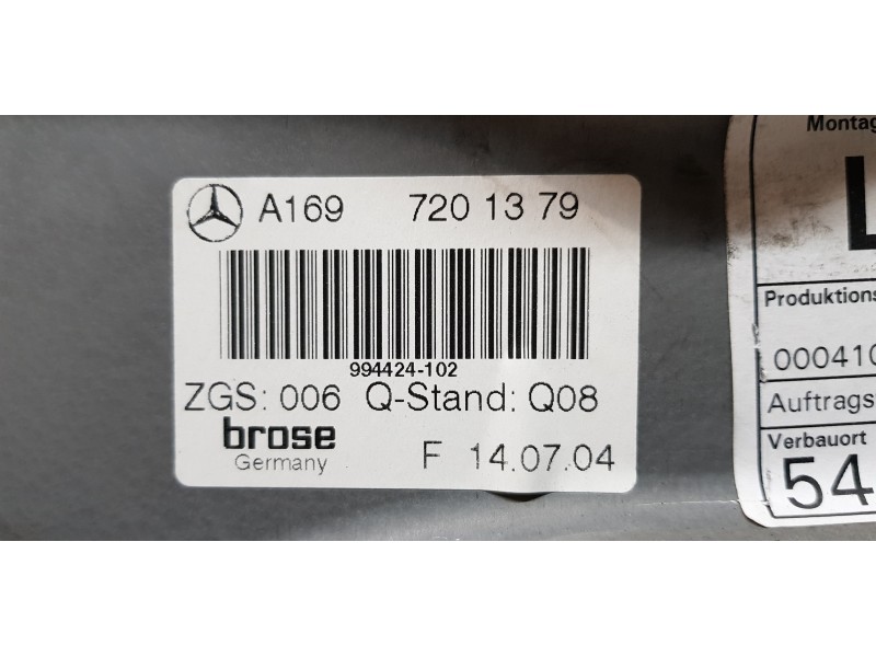 Recambio de elevalunas delantero izquierdo para mercedes clase a (w169) a 170 (169.032) referencia OEM IAM A1697201379  