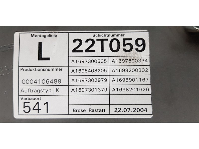 Recambio de elevalunas trasero izquierdo para mercedes clase a (w169) a 170 (169.032) referencia OEM IAM A1697301379  