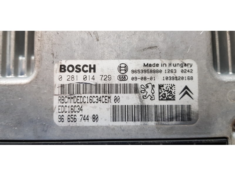 Recambio de centralita motor uce para citroen c4 picasso exclusive referencia OEM IAM 9665674480 0281014729  Recambio de centralita motor uce para citroen c4 picasso exclusive referencia OEM IAM 9665674480 0281014729