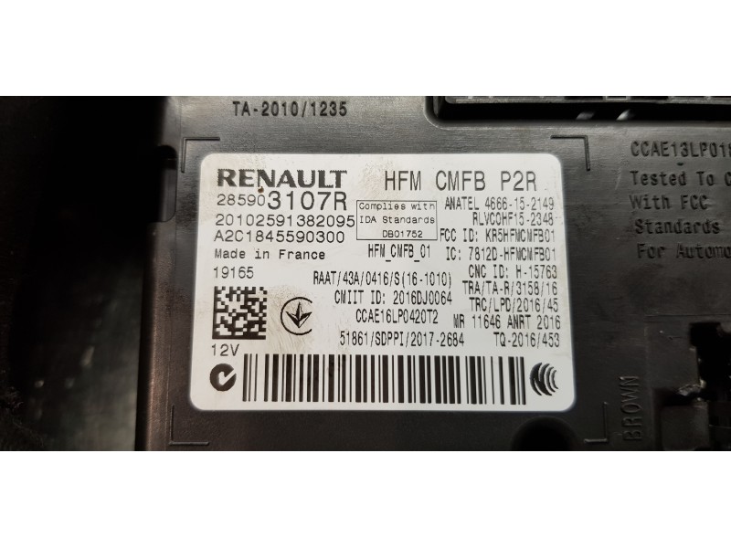 Recambio de modulo electronico para dacia duster ii comfort 4wd referencia OEM IAM 285903107R   Recambio de modulo electronico para dacia duster ii comfort 4wd referencia OEM IAM 285903107R