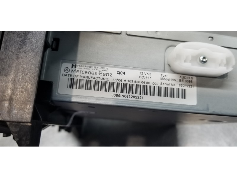 Recambio de sistema audio / radio cd para mercedes clase b (w245) 200 cdi (245.208) referencia OEM IAM A1698200486   Recambio de sistema audio / radio cd para mercedes clase b (w245) 200 cdi (245.208) referencia OEM IAM A1698200486