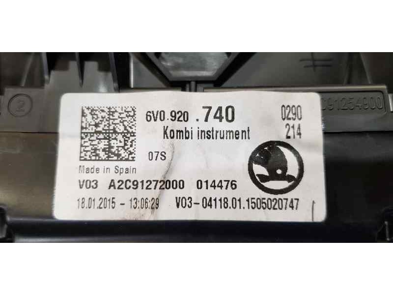 Recambio de cuadro instrumentos para skoda fabia active referencia OEM IAM 6V0920740   Recambio de cuadro instrumentos para skoda fabia active referencia OEM IAM 6V0920740