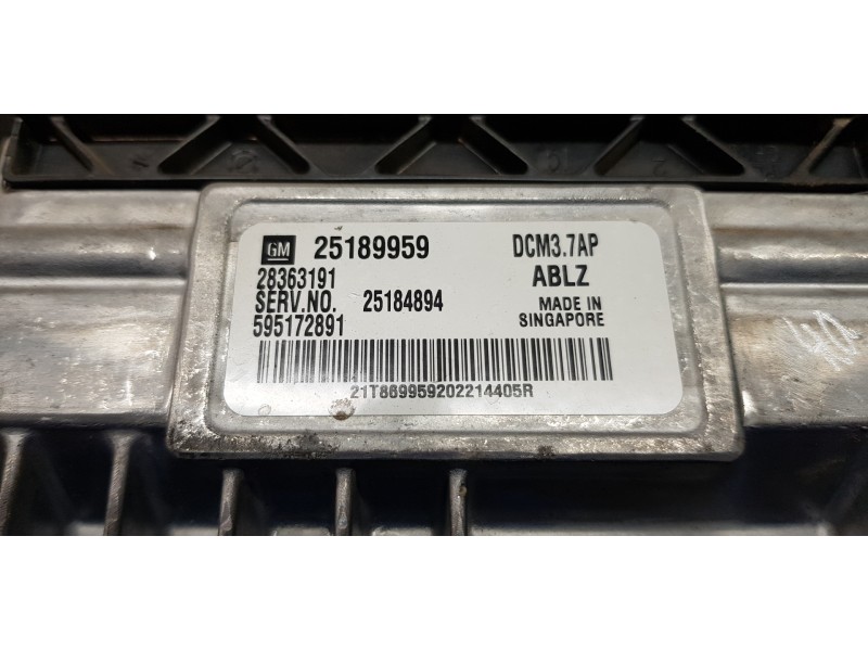 Recambio de centralita motor uce para chevrolet cruze lt referencia OEM IAM 25189959 28363191 595172891 Recambio de centralita motor uce para chevrolet cruze lt referencia OEM IAM 25189959 28363191 595172891