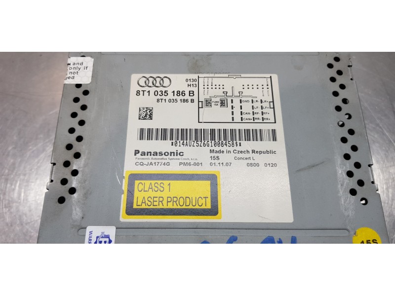 Recambio de sistema audio / radio cd para audi a5 coupe (8t) 2.7 tdi referencia OEM IAM 8T1035186B   Recambio de sistema audio / radio cd para audi a5 coupe (8t) 2.7 tdi referencia OEM IAM 8T1035186B