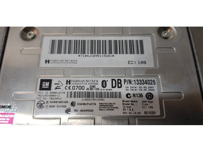 Recambio de modulo electronico para opel astra j lim. cosmo referencia OEM IAM 13334026   Recambio de modulo electronico para opel astra j lim. cosmo referencia OEM IAM 13334026