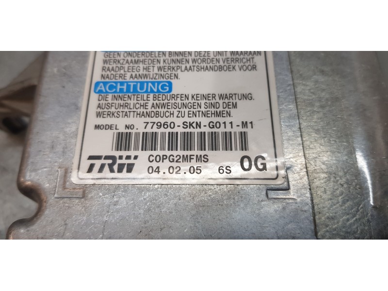 Recambio de centralita airbag para honda cr-v (rd8) es referencia OEM IAM 77960SKNG011M1   Recambio de centralita airbag para honda cr-v (rd8) es referencia OEM IAM 77960SKNG011M1