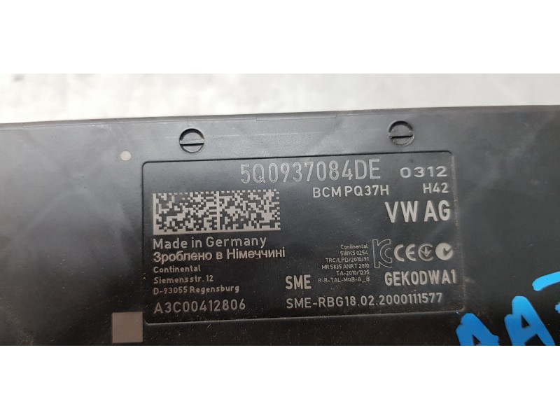 Recambio de modulo electronico para volkswagen crafter kasten (sy) furgón 35 bl ta fwd referencia OEM IAM 5Q0937084DE   Recambio de modulo electronico para volkswagen crafter kasten (sy) furgón 35 bl ta fwd referencia OEM IAM 5Q0937084DE