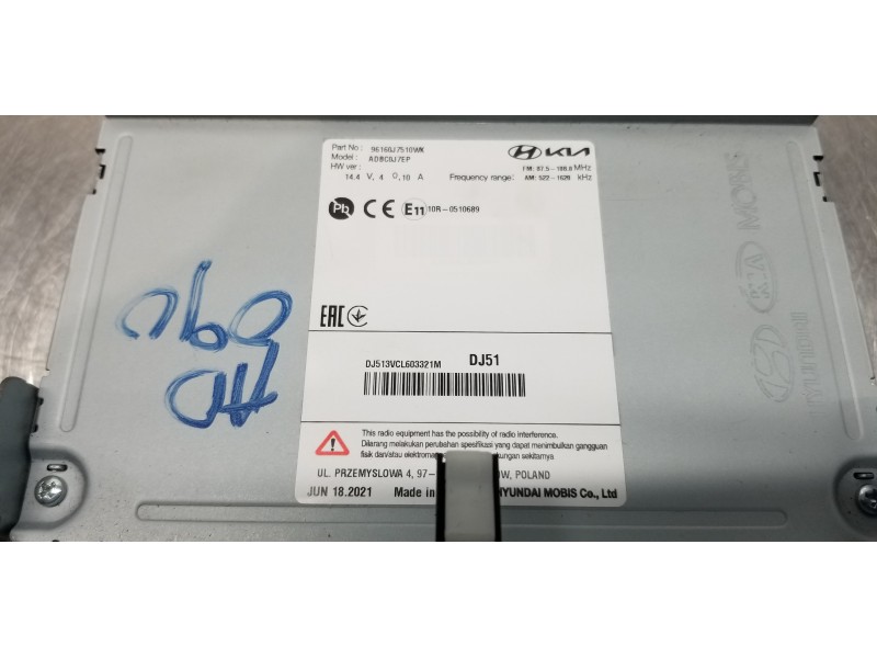 Recambio de pantalla multifuncion para kia ceed sportswagon tech referencia OEM IAM 96160J7510WK  