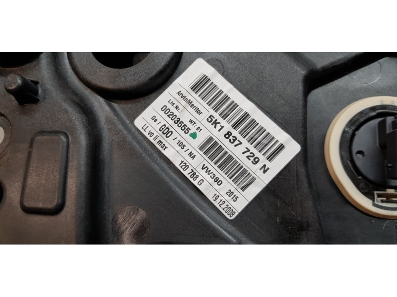 Recambio de elevalunas delantero izquierdo para volkswagen golf vi (5k1) advance referencia OEM IAM 5K0837461B   Recambio de elevalunas delantero izquierdo para volkswagen golf vi (5k1) advance referencia OEM IAM 5K0837461B