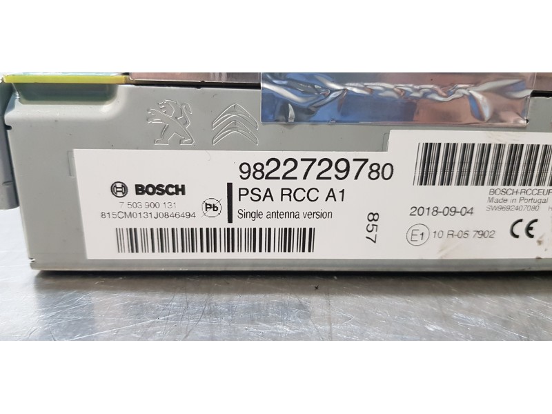 Recambio de sistema audio / radio cd para peugeot 208 style referencia OEM IAM 9822729780   Recambio de sistema audio / radio cd para peugeot 208 style referencia OEM IAM 9822729780