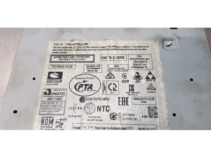 Recambio de sistema audio / radio cd para peugeot 208 style referencia OEM IAM 9822729780   Recambio de sistema audio / radio cd para peugeot 208 style referencia OEM IAM 9822729780