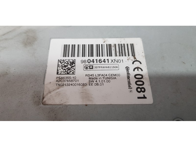 Recambio de sistema audio / radio cd para peugeot 308 access referencia OEM IAM 98041641XN   Recambio de sistema audio / radio cd para peugeot 308 access referencia OEM IAM 98041641XN