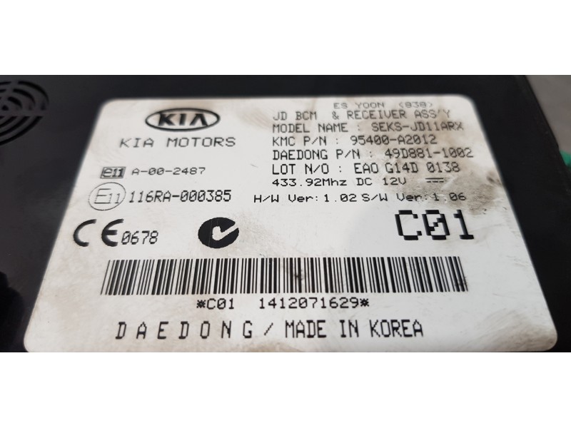 Recambio de modulo electronico para kia cee´d attract referencia OEM IAM 95400A2012   Recambio de modulo electronico para kia cee´d attract referencia OEM IAM 95400A2012