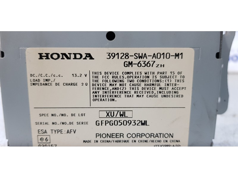 Recambio de modulo electronico para honda cr-v (re) luxury referencia OEM IAM 39128SWAA010M1   Recambio de modulo electronico para honda cr-v (re) luxury referencia OEM IAM 39128SWAA010M1