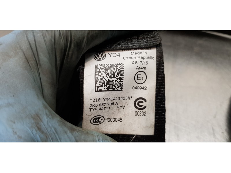 Recambio de cinturon seguridad delantero derecho para volkswagen caddy ka/kb (2c) kasten bluemotion referencia OEM IAM 2K5857706