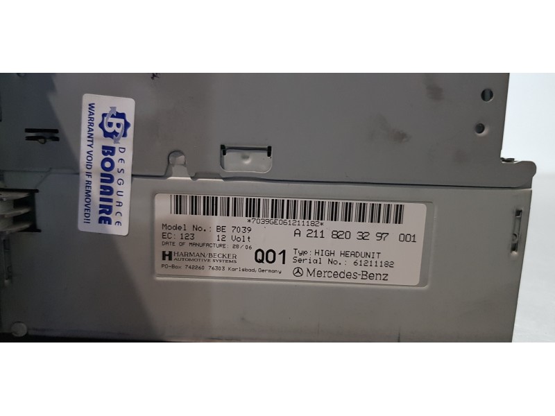 Recambio de pantalla multifuncion para mercedes clase cls (w219) 320 cdi (219.322) referencia OEM IAM A2118203297  