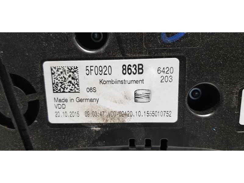 Recambio de cuadro instrumentos para seat leon (5f1) reference referencia OEM IAM 5F0920863B   Recambio de cuadro instrumentos para seat leon (5f1) reference referencia OEM IAM 5F0920863B