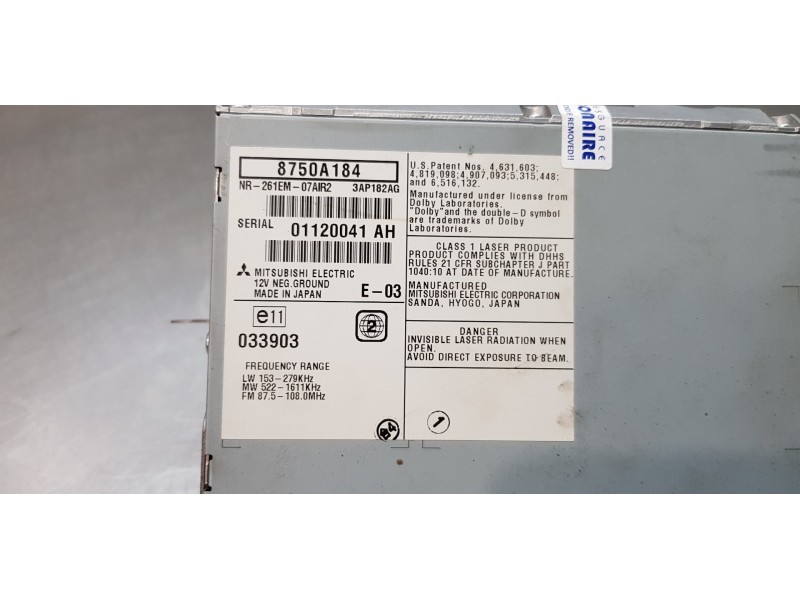 Recambio de pantalla multifuncion para mitsubishi outlander (cw0) motion 4wd referencia OEM IAM 8750A184  