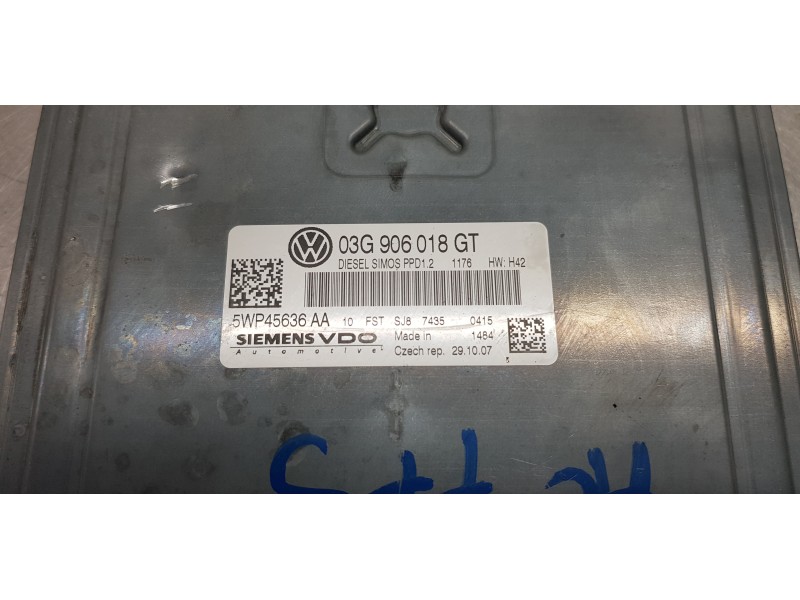 Recambio de centralita motor uce para seat altea (5p1) fr referencia OEM IAM 03G906018GT   Recambio de centralita motor uce para seat altea (5p1) fr referencia OEM IAM 03G906018GT