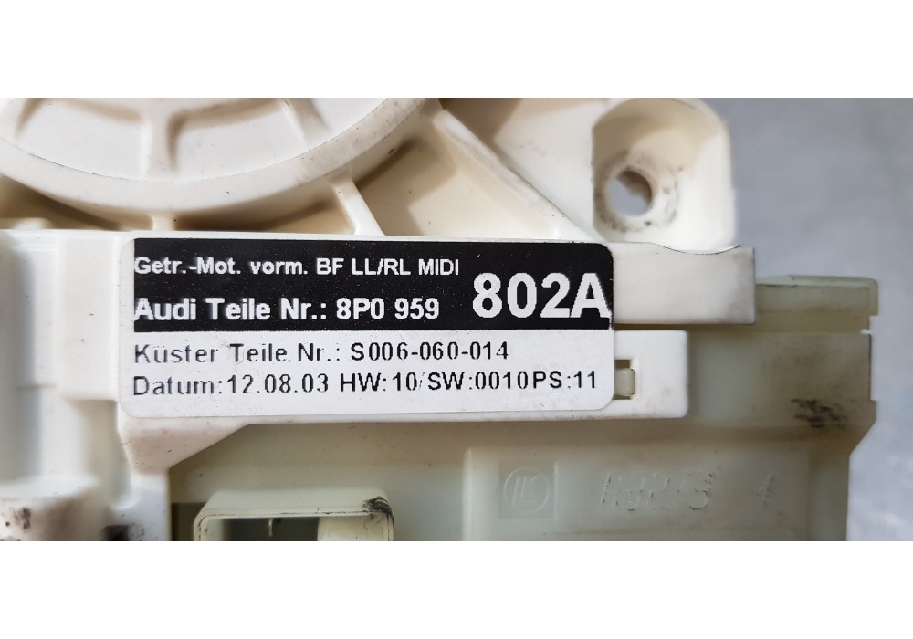 Recambio de motor elevalunas delantero derecho para audi a3 (8p) 1.9 tdi ambition referencia OEM IAM 8P0959802A   Recambio de motor elevalunas delantero derecho para audi a3 (8p) 1.9 tdi ambition referencia OEM IAM 8P0959802A