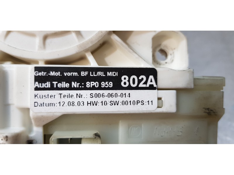 Recambio de motor elevalunas delantero derecho para audi a3 (8p) 1.9 tdi ambition referencia OEM IAM 8P0959802A   Recambio de motor elevalunas delantero derecho para audi a3 (8p) 1.9 tdi ambition referencia OEM IAM 8P0959802A