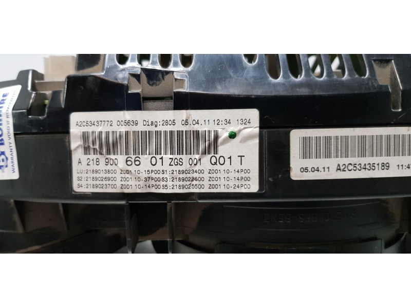 Recambio de cuadro instrumentos para mercedes clase cls (w218) cls 350 cdi be (218.323) referencia OEM IAM A2189006601  