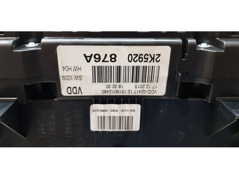 Recambio de cuadro instrumentos para volkswagen caddy furgón/kombi kombi referencia OEM IAM 2K5920876A   Recambio de cuadro instrumentos para volkswagen caddy furgón/kombi kombi referencia OEM IAM 2K5920876A