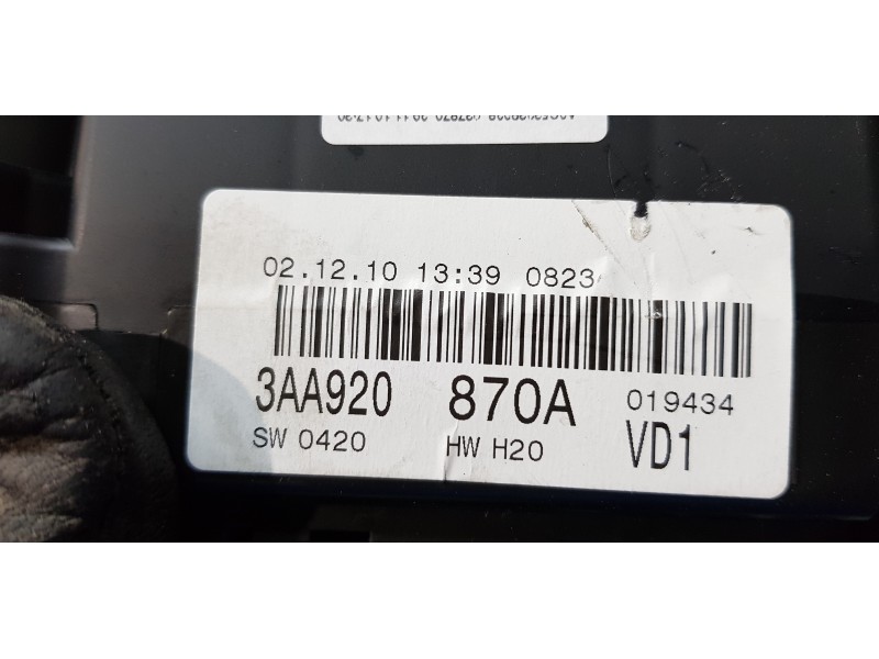 Recambio de cuadro instrumentos para volkswagen passat variant (365) edition bluemotion referencia OEM IAM 3AA920870A  