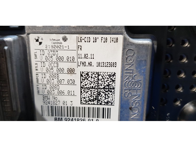 Recambio de pantalla multifuncion para bmw serie 5 lim. (f10) 530d referencia OEM IAM 924182601  