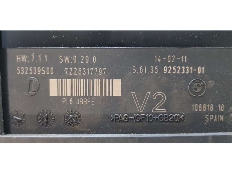 Recambio de modulo electronico para bmw serie 5 lim. (f10) 530d referencia OEM IAM 9252331  
