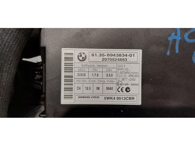 Recambio de modulo electronico para bmw serie 1 berlina (e81/e87) 116i referencia OEM IAM 61356943834   Recambio de modulo electronico para bmw serie 1 berlina (e81/e87) 116i referencia OEM IAM 61356943834