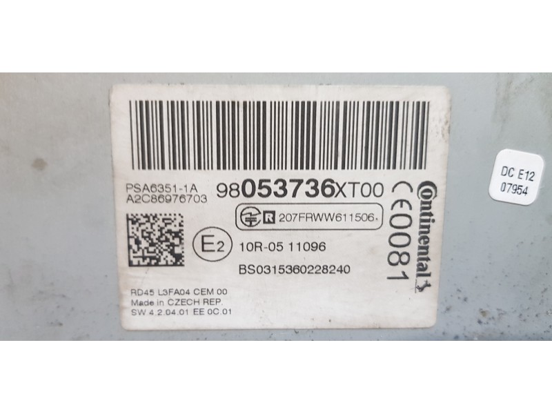 Recambio de sistema audio / radio cd para peugeot 5008 access referencia OEM IAM 98053736XT   Recambio de sistema audio / radio cd para peugeot 5008 access referencia OEM IAM 98053736XT