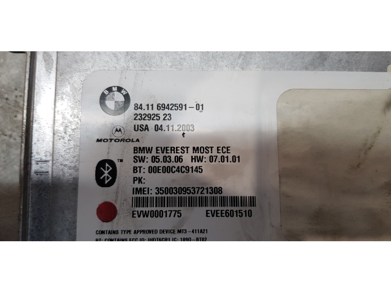 Recambio de modulo electronico para bmw serie 5 berlina (e60) 530d referencia OEM IAM 84116942591   Recambio de modulo electronico para bmw serie 5 berlina (e60) 530d referencia OEM IAM 84116942591