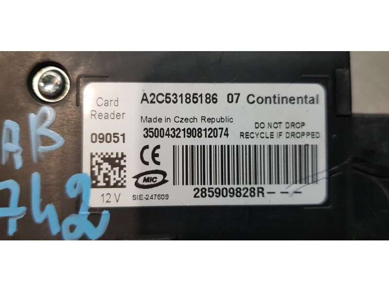Recambio de conmutador de arranque para renault megane iii coupe dynamique referencia OEM IAM 285909828R   Recambio de conmutador de arranque para renault megane iii coupe dynamique referencia OEM IAM 285909828R