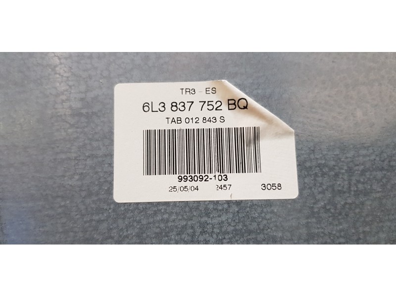 Recambio de elevalunas delantero derecho para seat ibiza (6l1) stella referencia OEM IAM 6L3837752BQ   Recambio de elevalunas delantero derecho para seat ibiza (6l1) stella referencia OEM IAM 6L3837752BQ