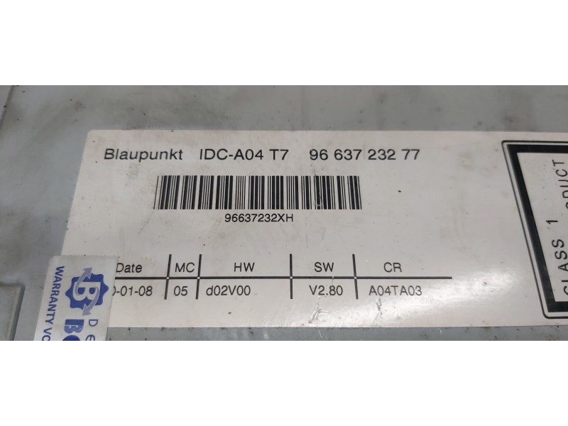 Recambio de sistema audio / radio cd para peugeot 308 premium referencia OEM IAM 9663723277  