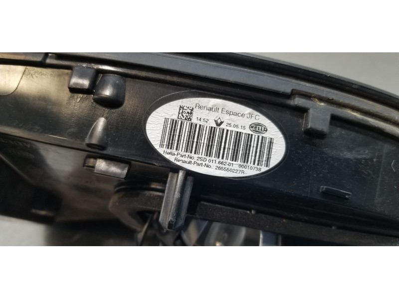 Recambio de piloto trasero izquierdo interior para renault espace v icon referencia OEM IAM 265550227R  