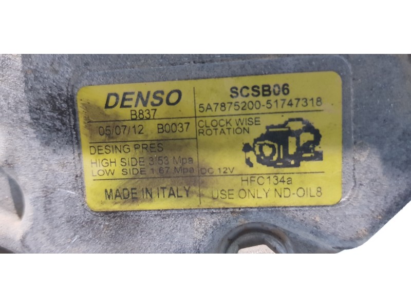 Recambio de compresor aire acondicionado para ford ka (ccu) urban referencia OEM IAM 51747318   Recambio de compresor aire acondicionado para ford ka (ccu) urban referencia OEM IAM 51747318