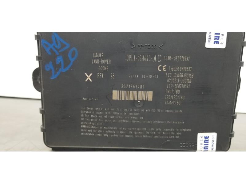 Recambio de modulo electronico para land rover evoque dynamic referencia OEM IAM LR071651 DPLA19H440AC DPLA19H440AF