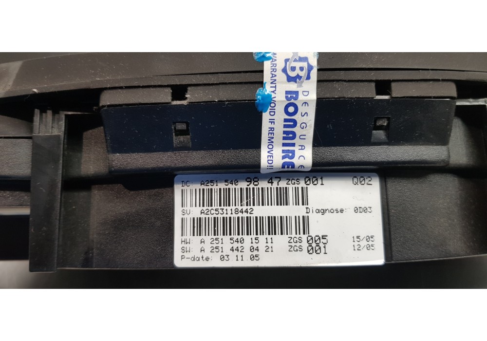 Recambio de cuadro instrumentos para mercedes clase r (w251) 320 cdi (251.022) referencia OEM IAM A2515409847 A2C53118442 