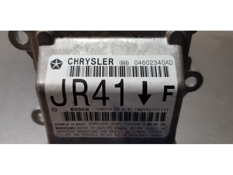 Recambio de centralita airbag para chrysler sebring berlina (jr41) 2.7 lx referencia OEM IAM 04602340AD  