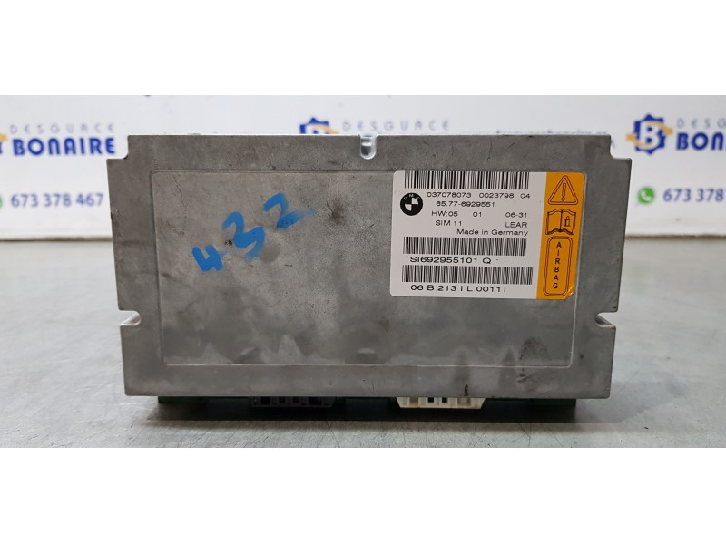 Recambio de centralita airbag para bmw serie 7 (e65/e66) 745i referencia OEM IAM 65776929551  